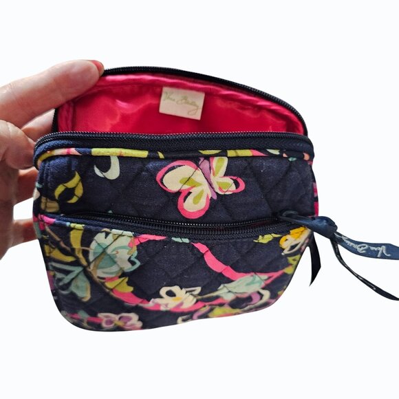 Vera Bradley Mini Hipster Crossbody Ribbons Floral - Navy Blue, Quilted, Retired - Picture 3 of 6